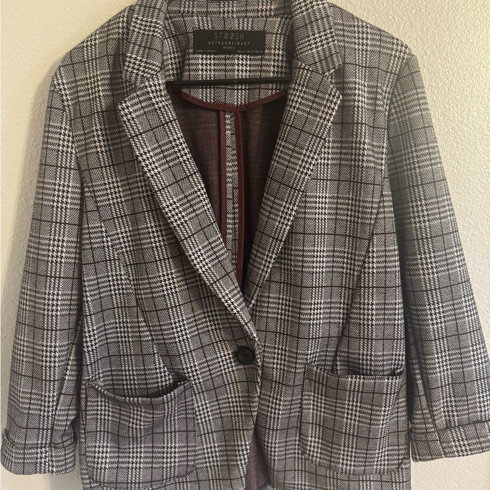 Stoosh Extraordinary Women Plaid Blazer Jacket